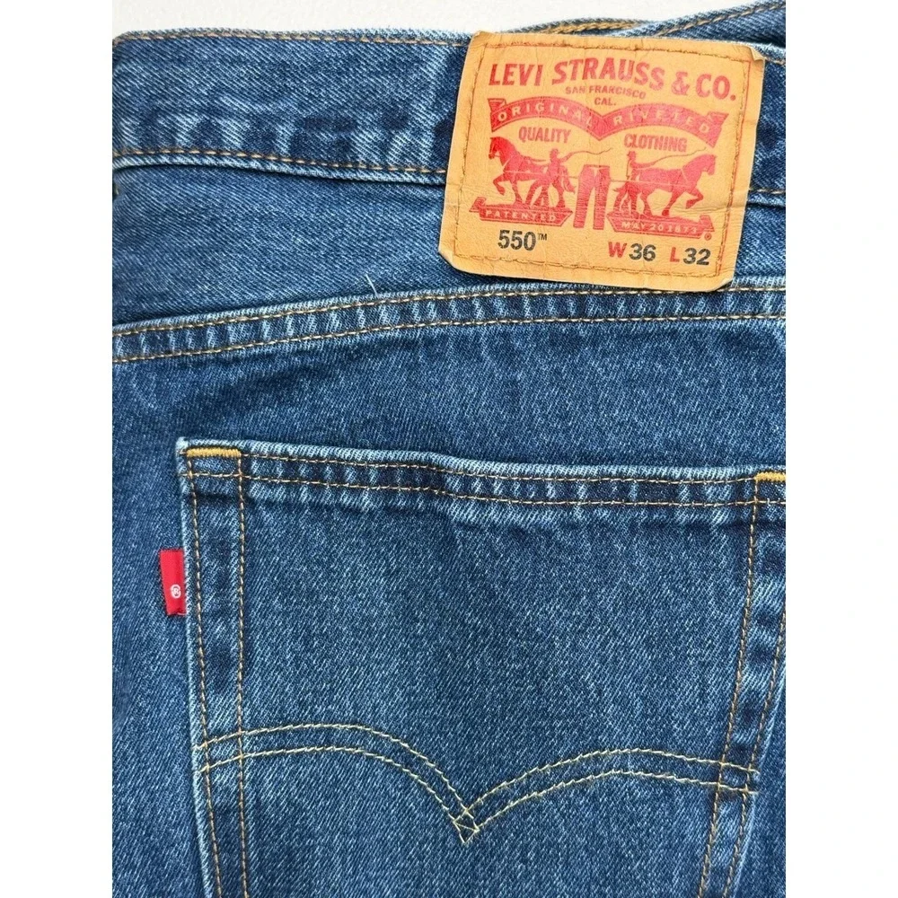 Levis‎ 550 Relaxed Fit Jeans Mens 36x32 Medium Wash Blue Cotton Straight Tapered